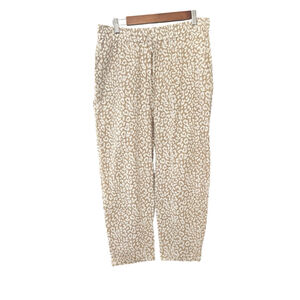 Women's J.CREW Ankle & Cropped Pants Size 10 Beige White Leopard Print